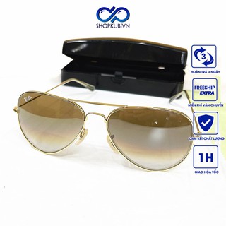 Kính râm thời trang nam nữ dáng phi công tròng thủy tinh cao cấp trà nhạt