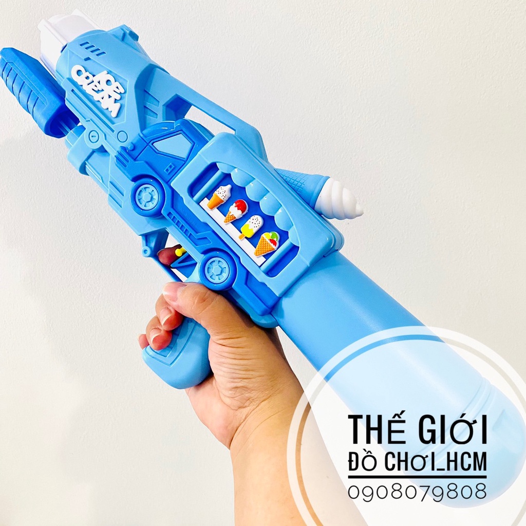 [HÈ VỀ-SIZE ĐẠI 45 CM] Đồ chơi trẻ em súng bắn nước hình xe ô tô cho bé đi chơi biển, hồ bơi, có ống thụt lấy nước 418