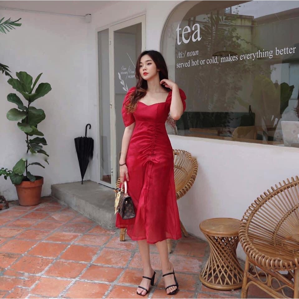 Váy Dự Tiệc Váy Thiết Kế Chất Lụa Xốp Thái Siêu Đẹp Hanaki HNK0025 | BigBuy360 - bigbuy360.vn