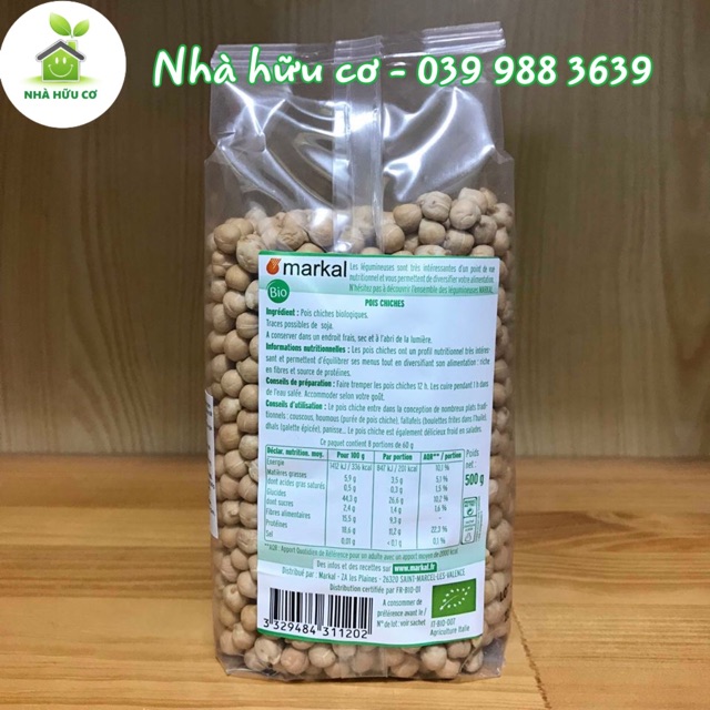 ĐẬU GÀ hữu cơ MARKAL 500g/100g - Date: 11/10/2024 - Nhà Hữu Cơ