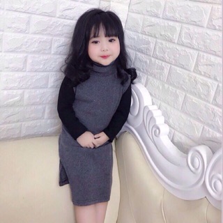Sét váy len tăm cho bé gái ấm áp