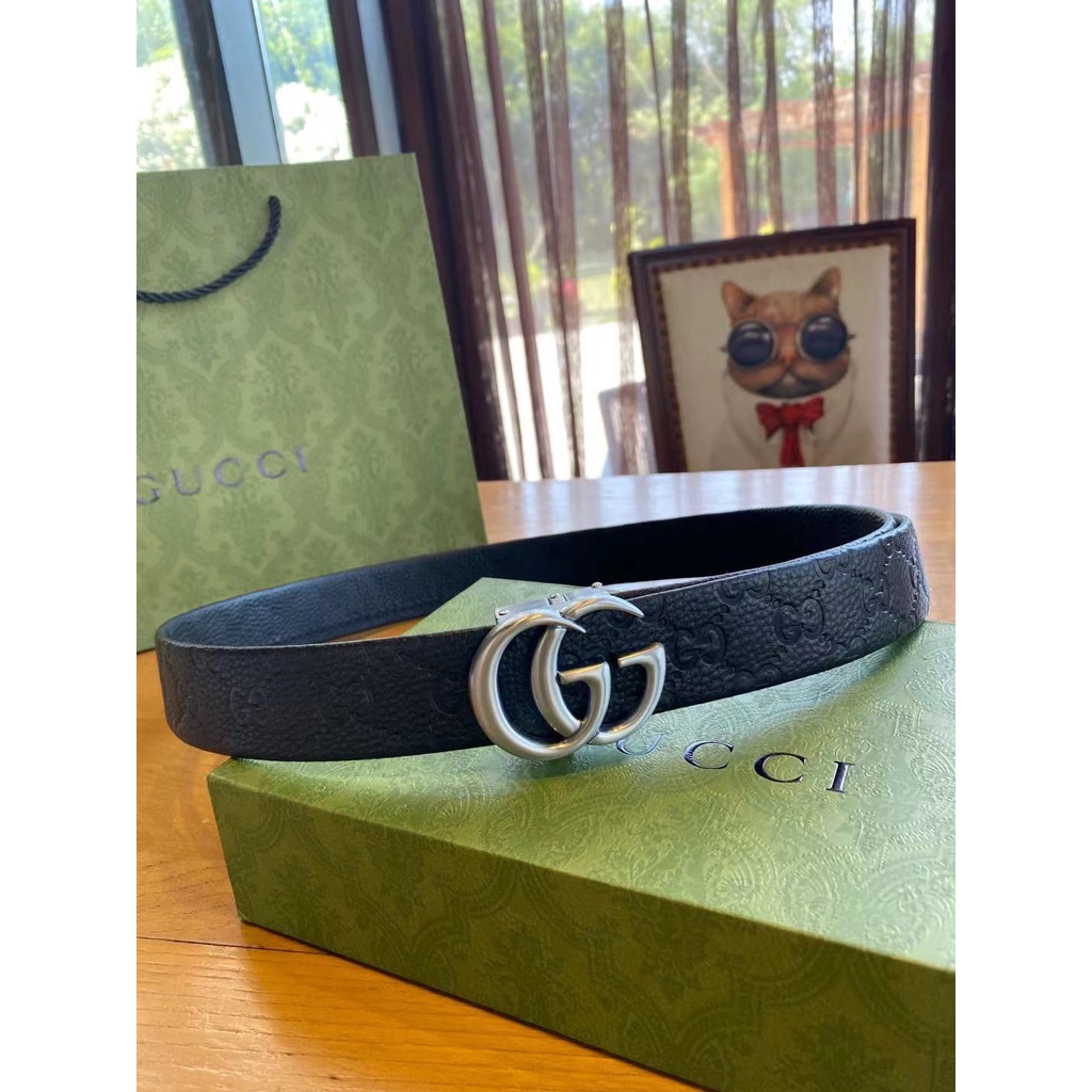 Thắt lưng da thật họa tiết dập nổi thời trang cao cấp Gucci GC phong cách thời thượng
