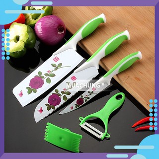 Bộ dao nhà bếp 5 món hoa văn hàn quốc