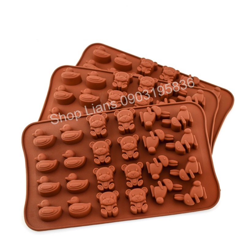 SG - Khuôn silicon thỏ gấu vịt làm thạch rau câu đổ socola kẹo dẻo