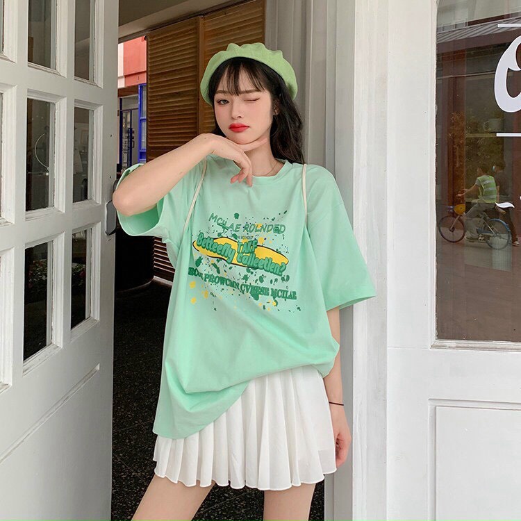 [HCM] ÁO THUN NỮ FORM RỘNG TAY LỖ CỔ TRÒN HỌA TIẾT HOẠT HÌNH SIÊU XINH CHO CÁC CHỊ EM KME FASHION