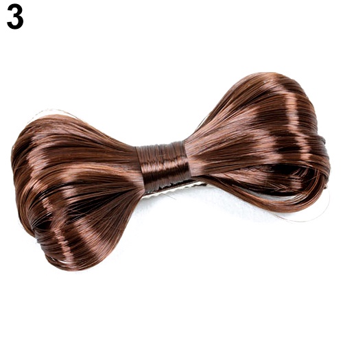 Kẹp tóc mỏ vịt thiết kế dạng tóc giả hình nơ độc đáo