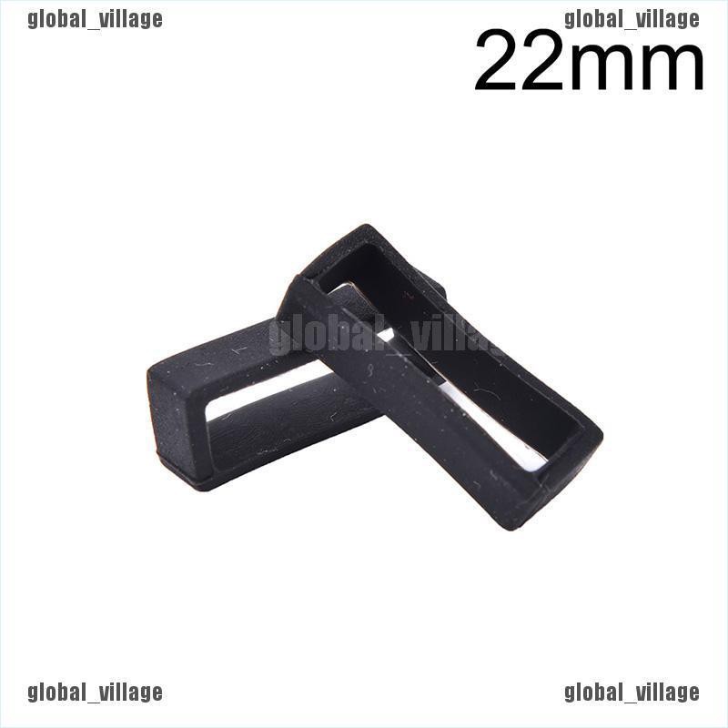 [global] 2pcs 14mm-26mm Rubber Silicone Watch Band Loop Strap Small Holder Locker Keeper [village]