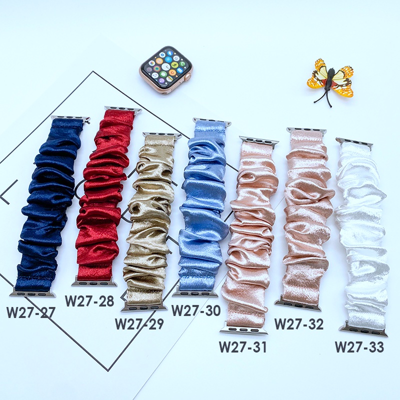 Dây Đeo Đồng Hồ Bằng Nylon Sáng Co Giãn Cho Apple watch 41mm 45mm 38mm 42mm 40mm 44mm series 6 5 4 3 SE