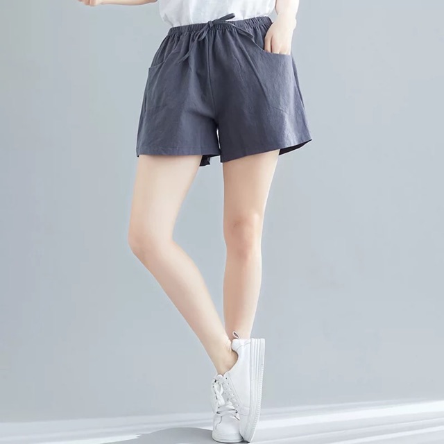 Quần đùi nữ chất liệu đũi