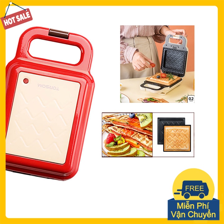Máy kẹp nướng bánh mì, nướng thịt, ốp la trứng mini Torsom