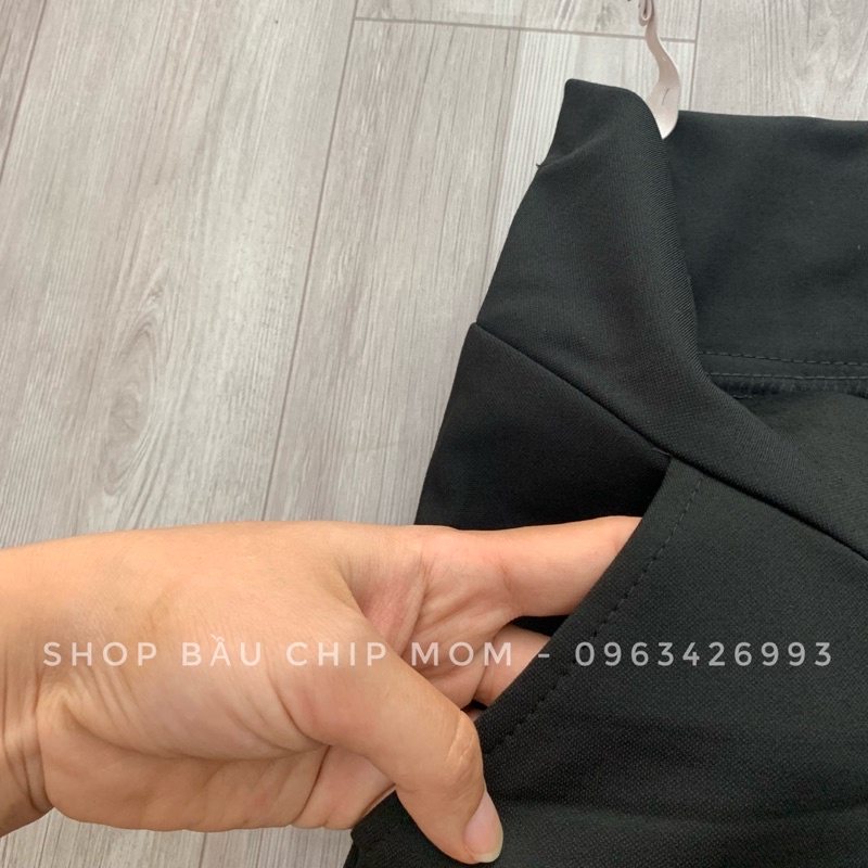 Quần đùi bầu, Sooc bầu cạp chéo chất Umi cao cấp mềm mát mịn, co giãn thoải mái - QS25