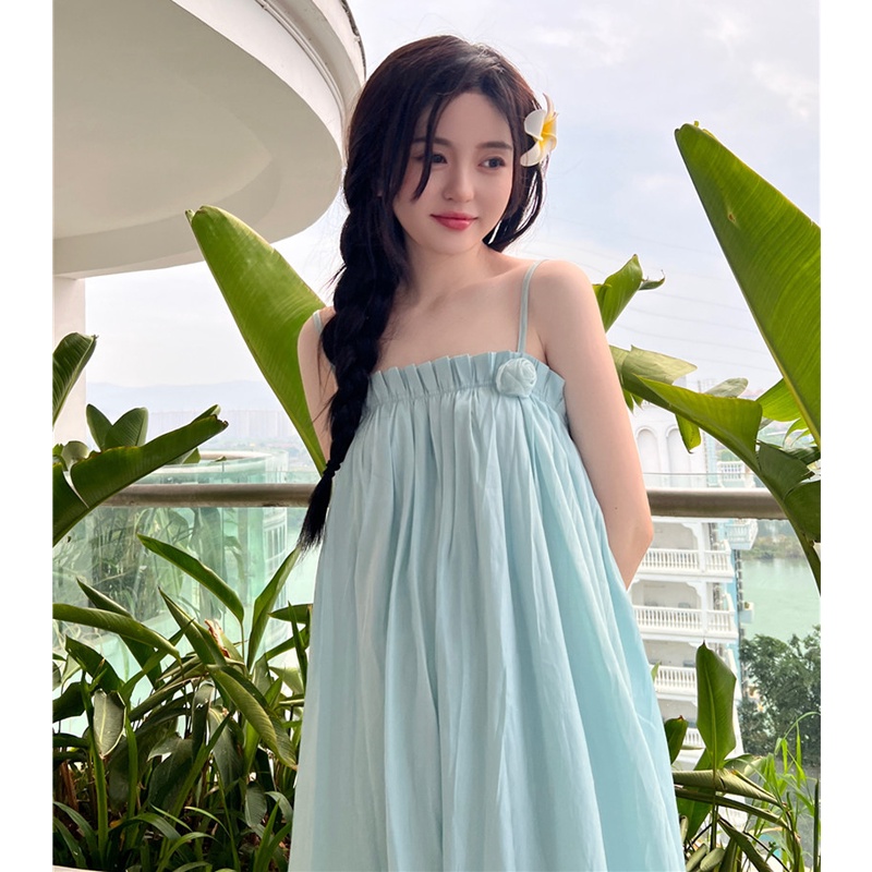 Đầm midi Sát Nách Thiết Kế Trễ Vai Quyến Rũ Thời Trang Mùa Hè Cho Nữ