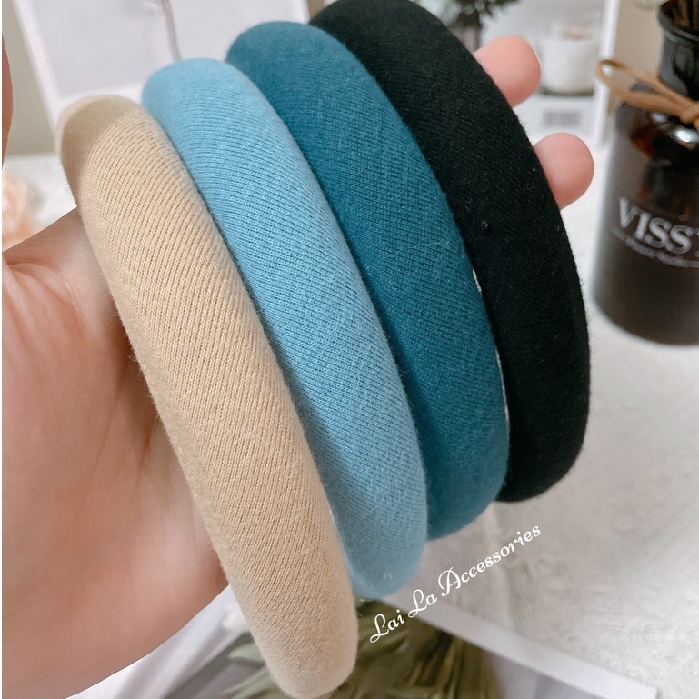 Băng đô bản nhỏ 2cm vải mút nhẹ nhàng nữ tính, Cài tóc màu vintage Lại La