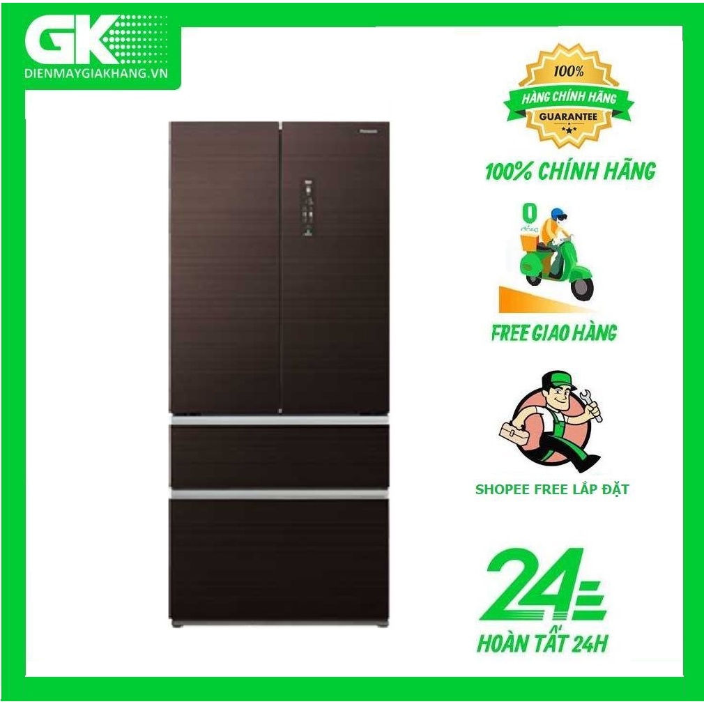 NR-W621VF-T2    - MIỄN PHÍ CÔNG LẮP ĐẶT -Tủ lạnh Panasonic 4 cánh , NR-W621VF-T2 có làm đá tự động 618L