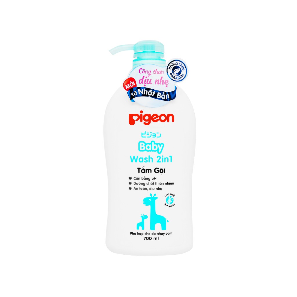 Sữa Tắm Gội Pigeon Baby Wash 2in1 Mẫu Mới 700ml - Hoa Hướng Dương & Jojoba