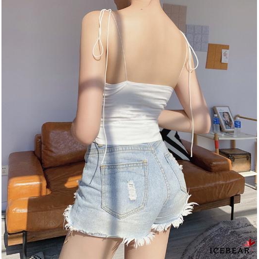 Áo Croptop Sát Nách Cổ Chữ V Chất Liệu Co Giãn Thoải Mái