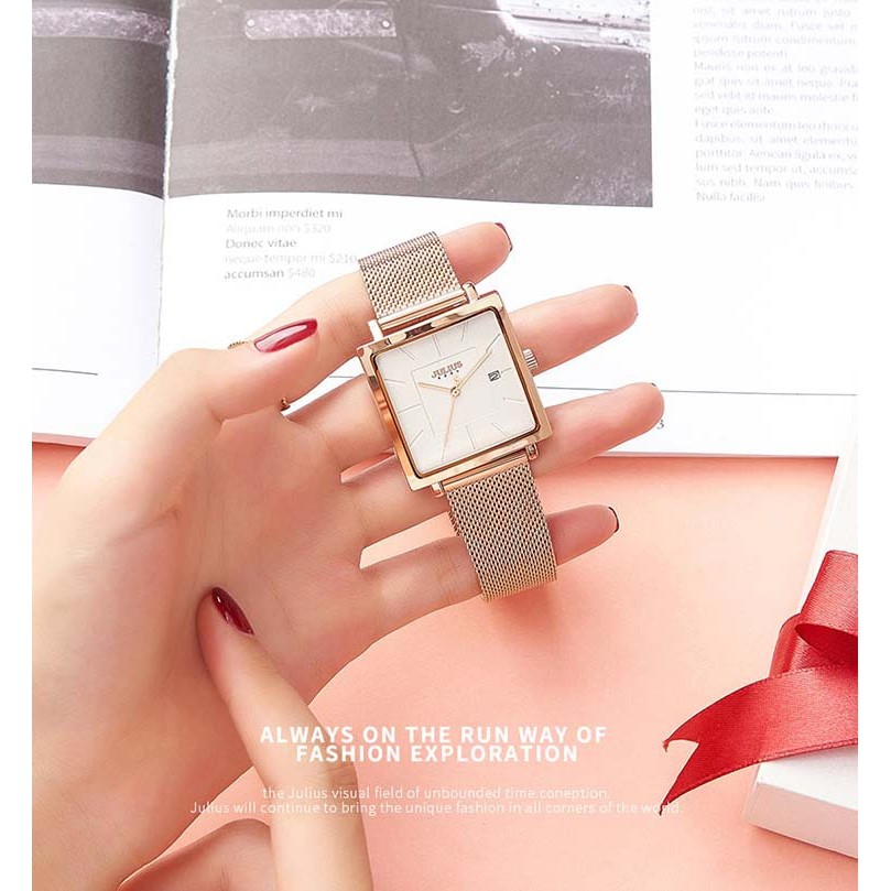[Julius Official] Đồng hồ nữ Julius JA1207 dây thép