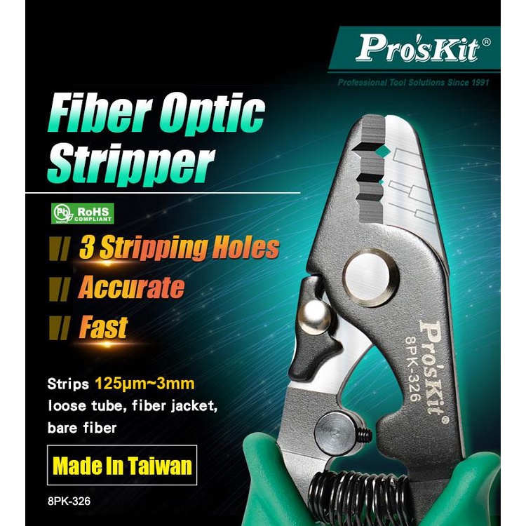 Kềm  tuốt cáp quang Pro'skit 8PK-326 / Proskit 8PK-326