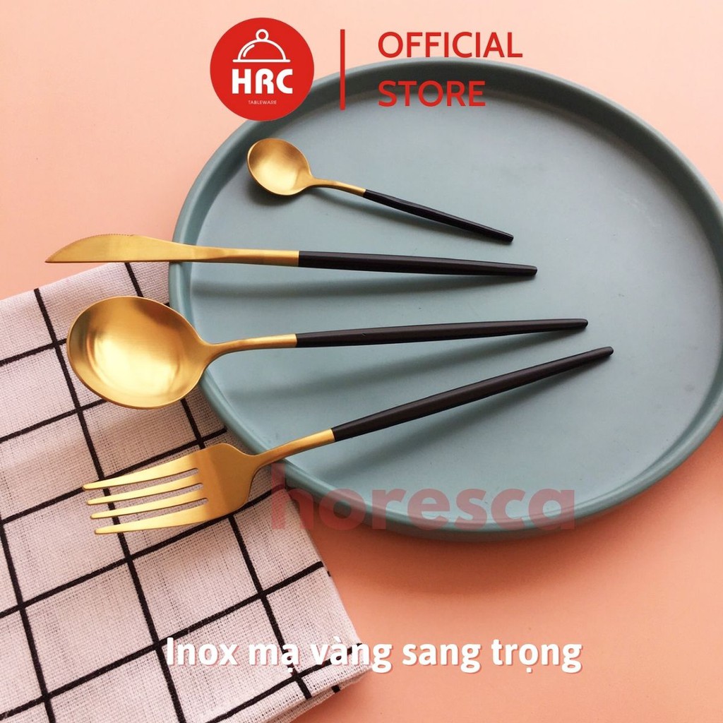 Thìa mạ vàng, nĩa, muỗng, dao ăn INOX 304 cao cấp