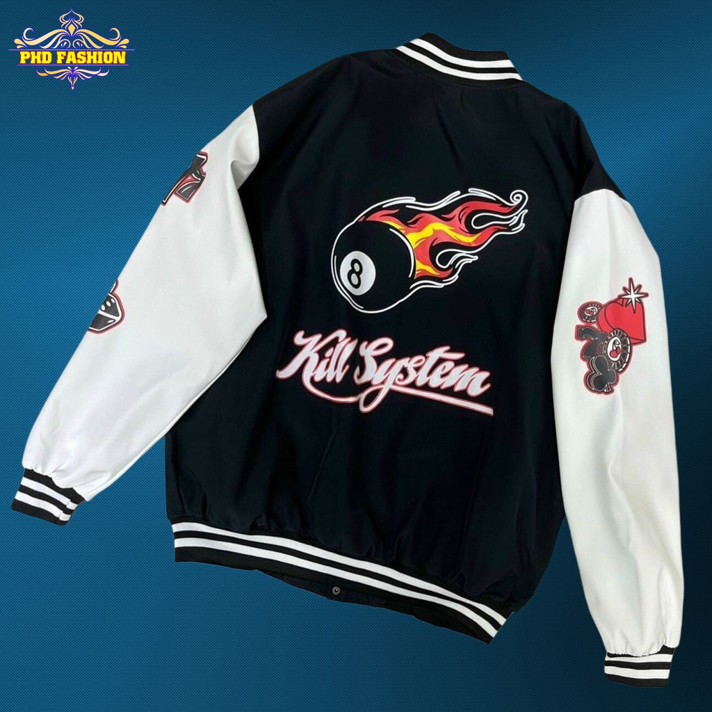 Áo bomber unisex vải dù 2 lớp cao cấp chống thấm giữ ấm chất vải mịn không xù (màu đen,trắng) cam kết video kèm ảnh thật | BigBuy360 - bigbuy360.vn