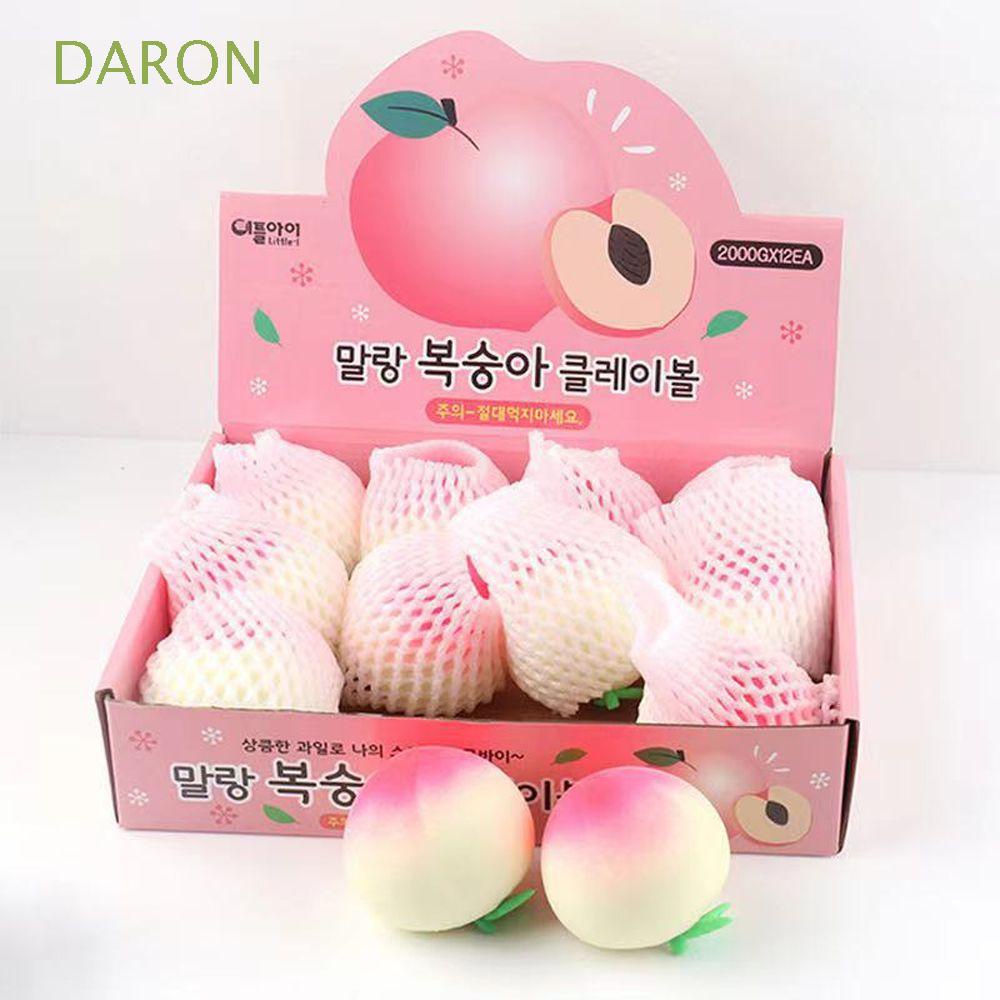 DARON Kids and Adults Squeeze Peach Toy Toddler Gift Flour Squeeze Ball Fidget Vent Ball for Childern Simulation Peach Stress Relief Kawaii Fruit Anti-Stress Novelty Hand Squeeze Peach