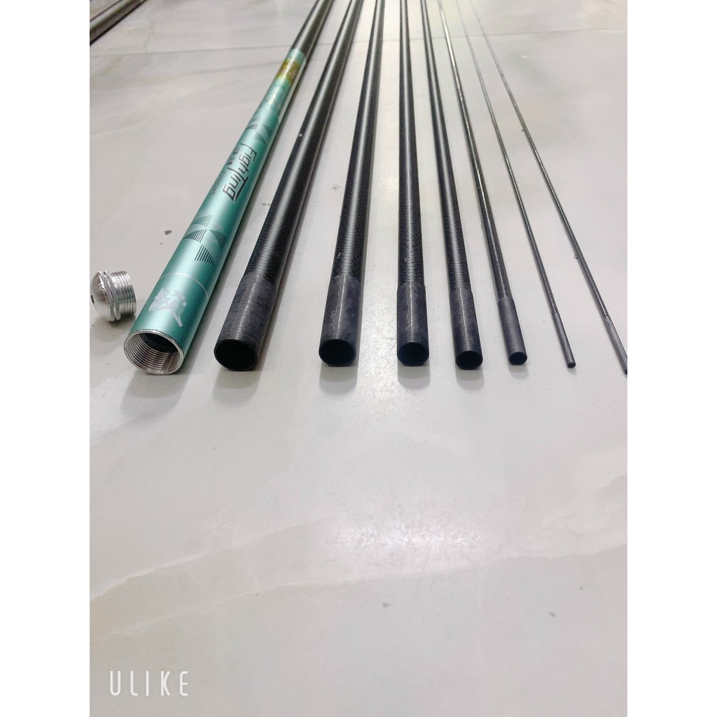 Cần câu tay HANDING Fighting 5H, cần câu đơn, câu đài, chất liệu carbon, tặng ngọn