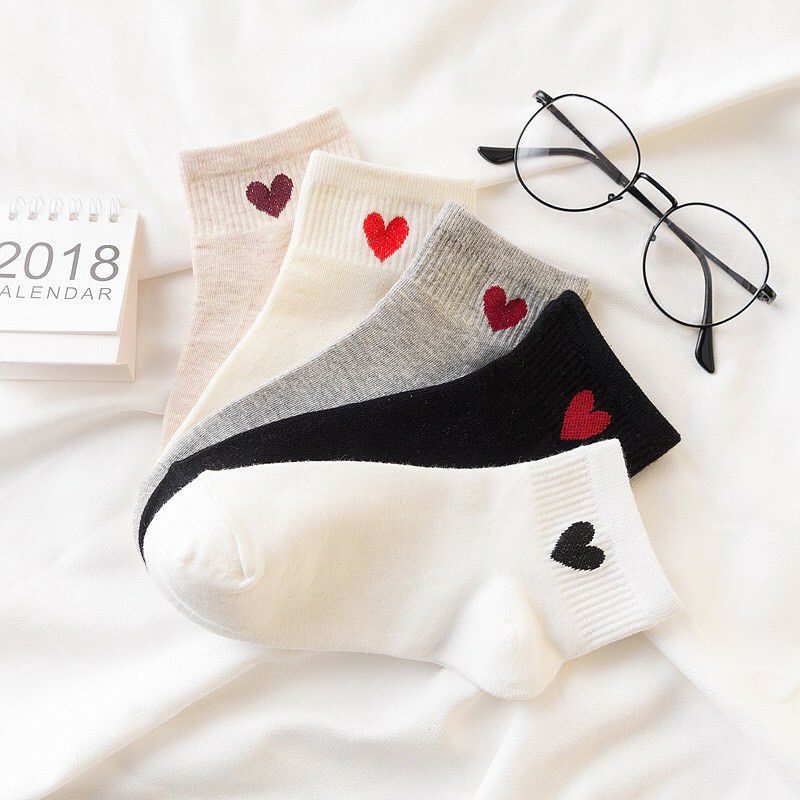 Tất cổ ngắn hình tim Vớ mang giày loại dày ấm áp