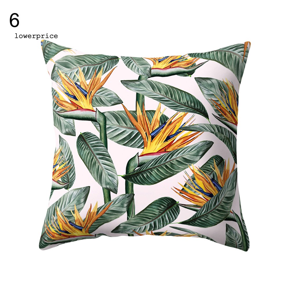 LP_Modern Decorative Leaf Print Pillow Case Home Sofa Zippered Throw Cushion Cover