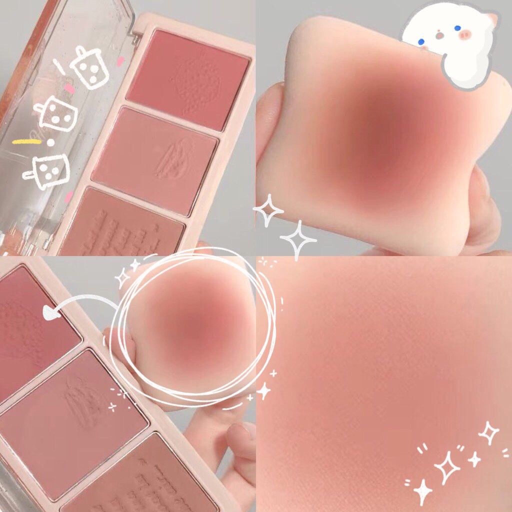 Bảng phấn má hồng 3 màu HOLD LIVE XIAOYUMI Secret Garden Blush Gradient Cheek Purple Blue Tea Holdlive HL461 HLIV61