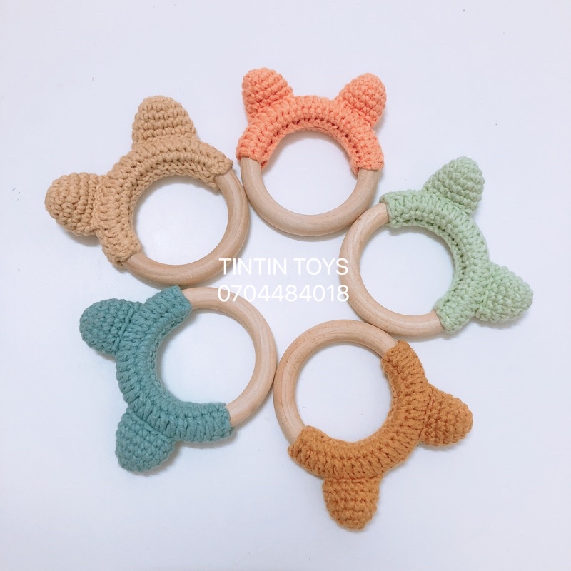 [CAO CẤP - Handmade] Đồ chơi treo nôi, lục lạc gỗ cầm tay Montessori giúp bé phát triển các giác quan