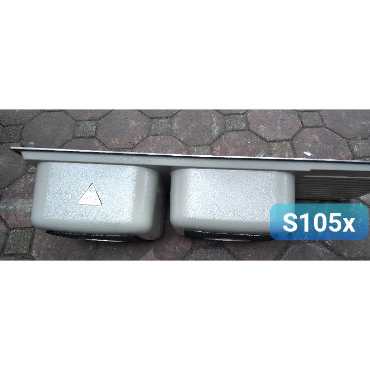 Chậu Rửa Bát, Bồn Rửa Bát chén Sơn Hà 2 hố 1 bàn S105 SS304 Cao cấp