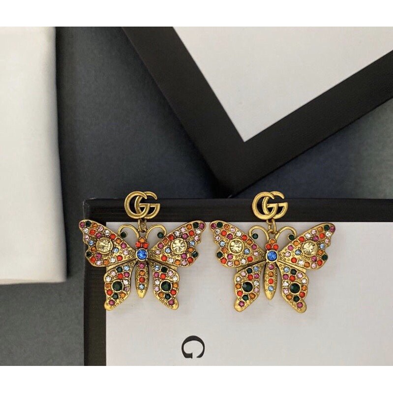 Bông Tai Gucci Bằng Thép Titan Hình Logo GG Đôi Thời Trang Cho Nữ