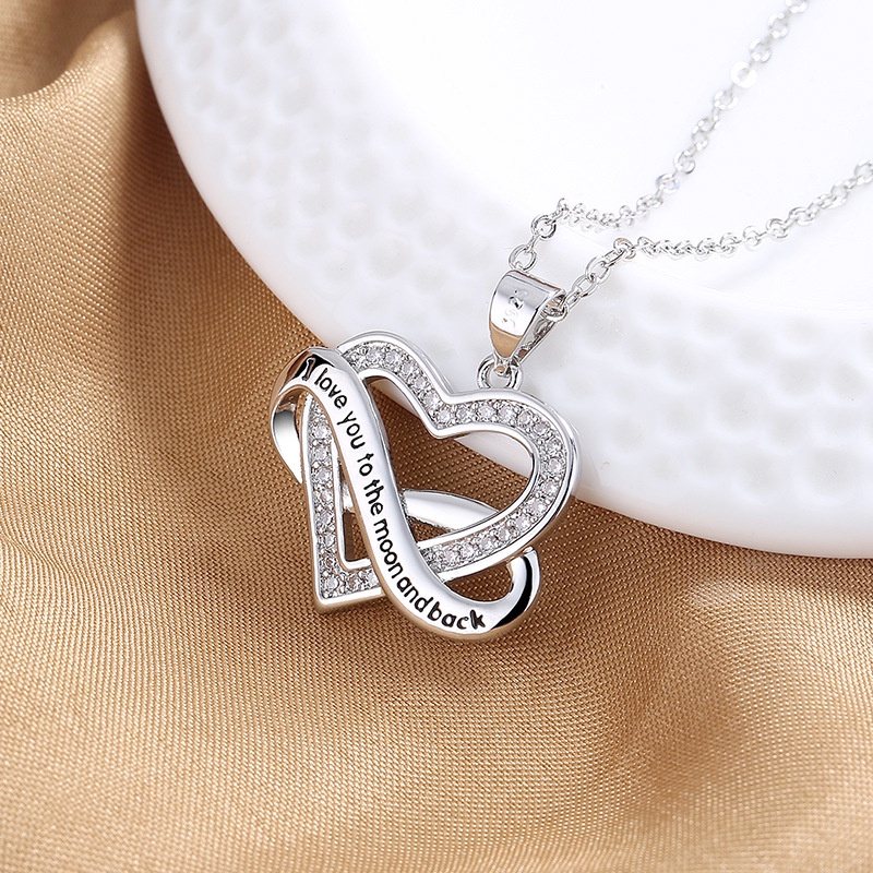 Dây chuyên mặt hình trái tim đính đá uốn lượn cách điệu  ANTA Jewelry - ATJ8044