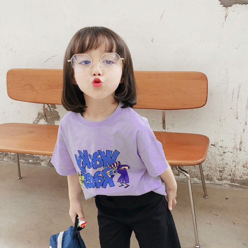 Áo Thun Ngắn Tay In Hoạt Hình Cho Bé