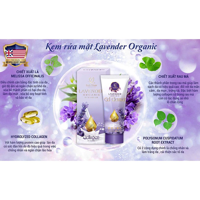 Kem Rữa Mặt Lavender Organic MS1058