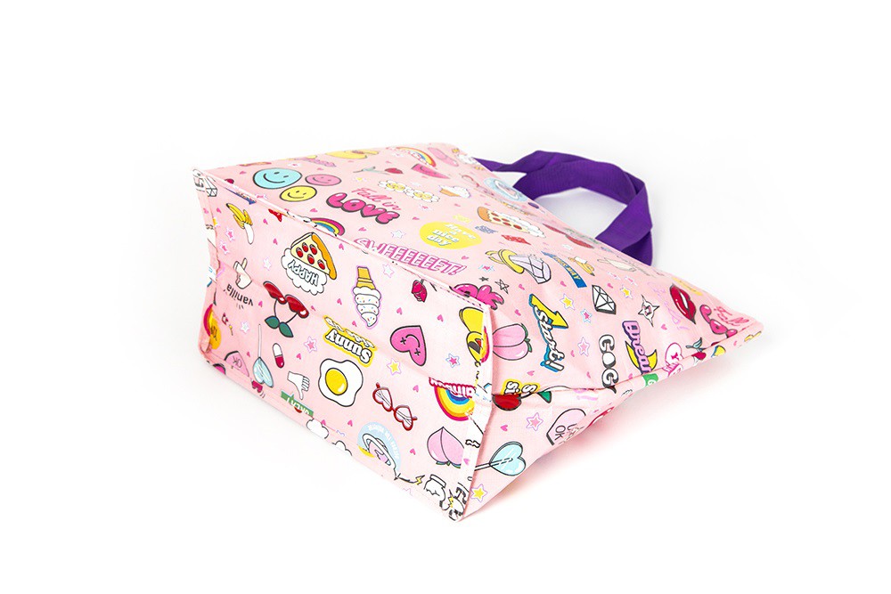 Túi Xách Bằng Vải Chống Thấm Nước Lớn ARTBOX Hàn Quốc Họa Tiết Hình Biểu Tượng Cảm Xúc