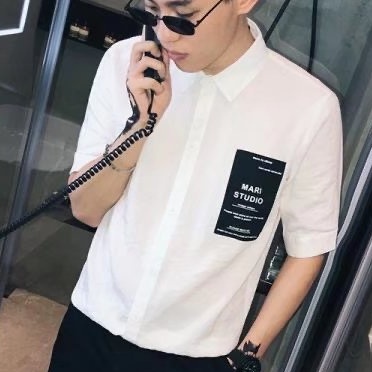 Áo Sơ Mi Trắng Ngắn Tay Dáng Rộng Phối Túi Thiết Kế Độc Đáo Size M-2xl J1187