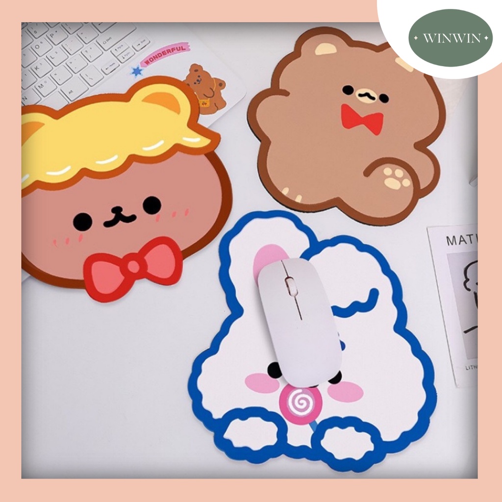 Miếng lót chuột máy tính chống trơn trượt, bàn di chuột họa tiết hoạt hình siêu dễ thương chắc chắn bền bỉ