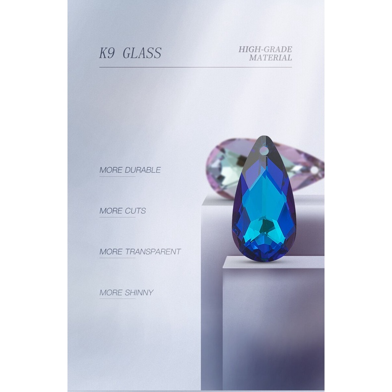 Vòng cổ Mặt Đá Pha Lê Hình Giọt Nước Lấp Lánh DIY