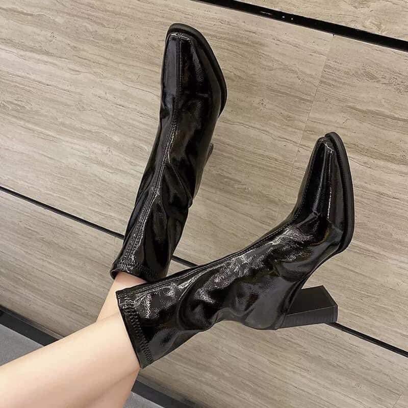 Giày Bốt cao gót Martin 7p da bóng sẵn hàng Fullbox Ảnh thật | BigBuy360 - bigbuy360.vn