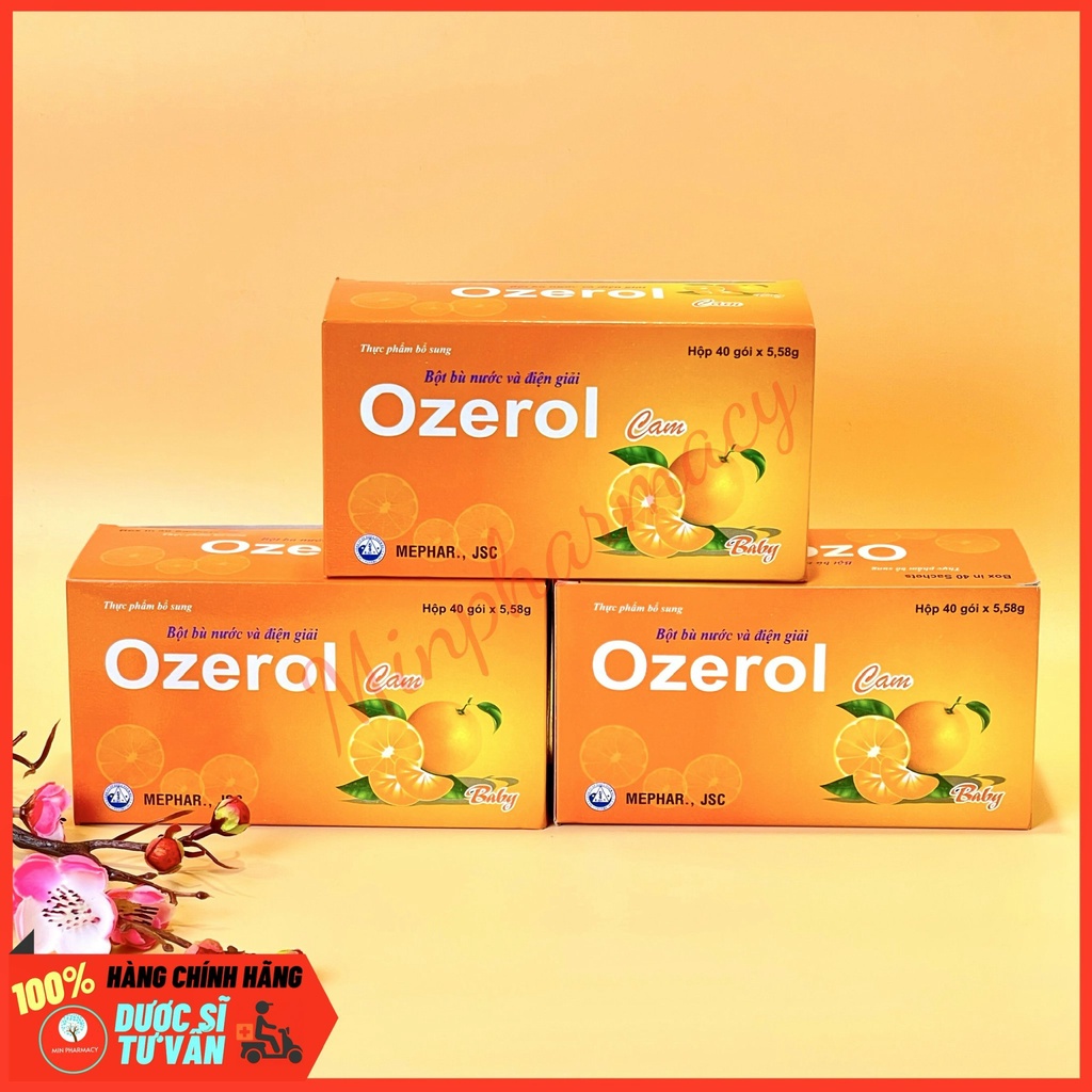 Bột oresol bù nước và điện giải OZEROL Cam (Mephar Co.pharma) hộp 40 gói x 5,58g - Minpharmacy