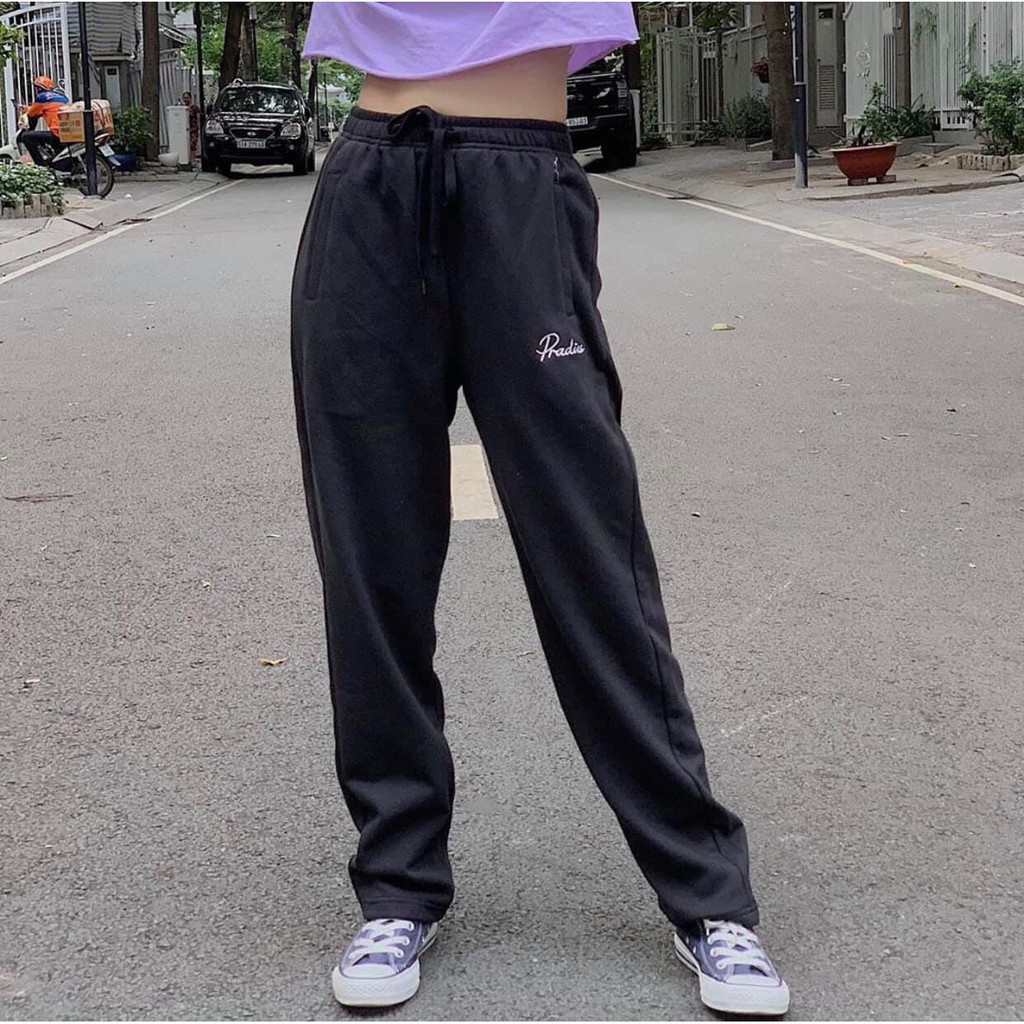 QUẦN JOGGER NỮ DÁNG SUÔNG THUN DA CÁ HOT