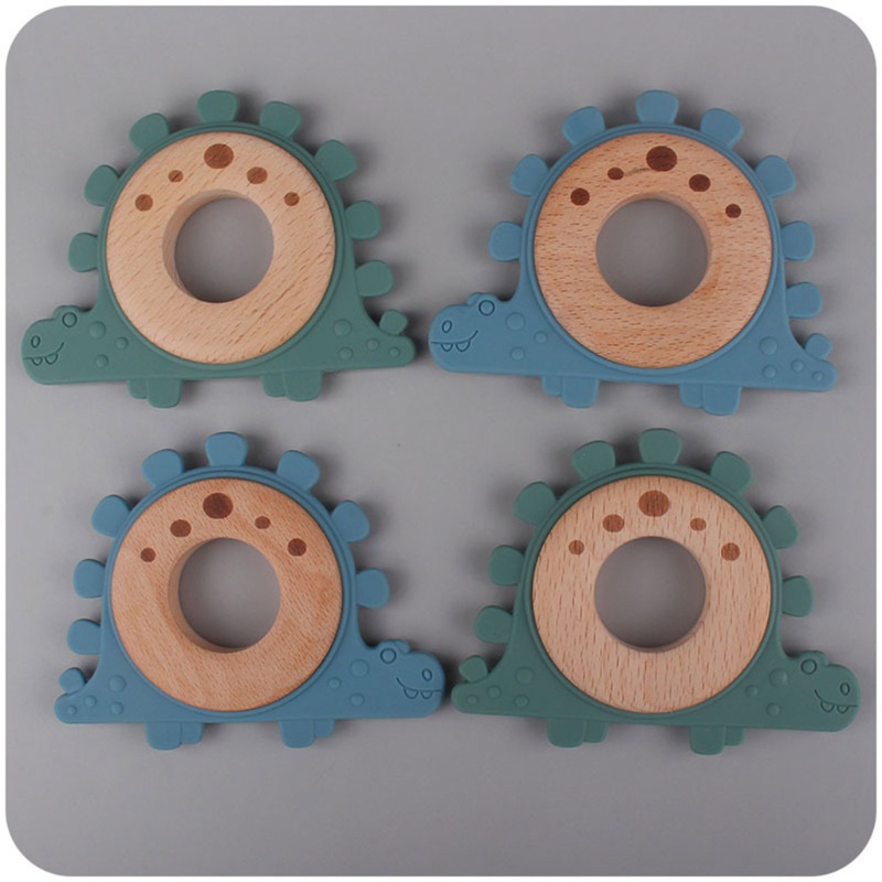 Đồ Chơi Ngậm Nướu Hình Khủng Long Hoạt Hình Bằng Silicon Cho Bé