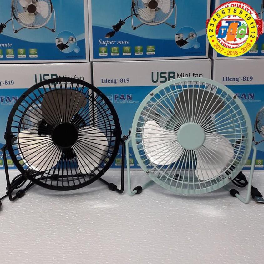 Quạt USB Mini Fan lồng sắt 20cm Quay 360 độ Tiện Dụng - Fan Lileng 819 TPF1