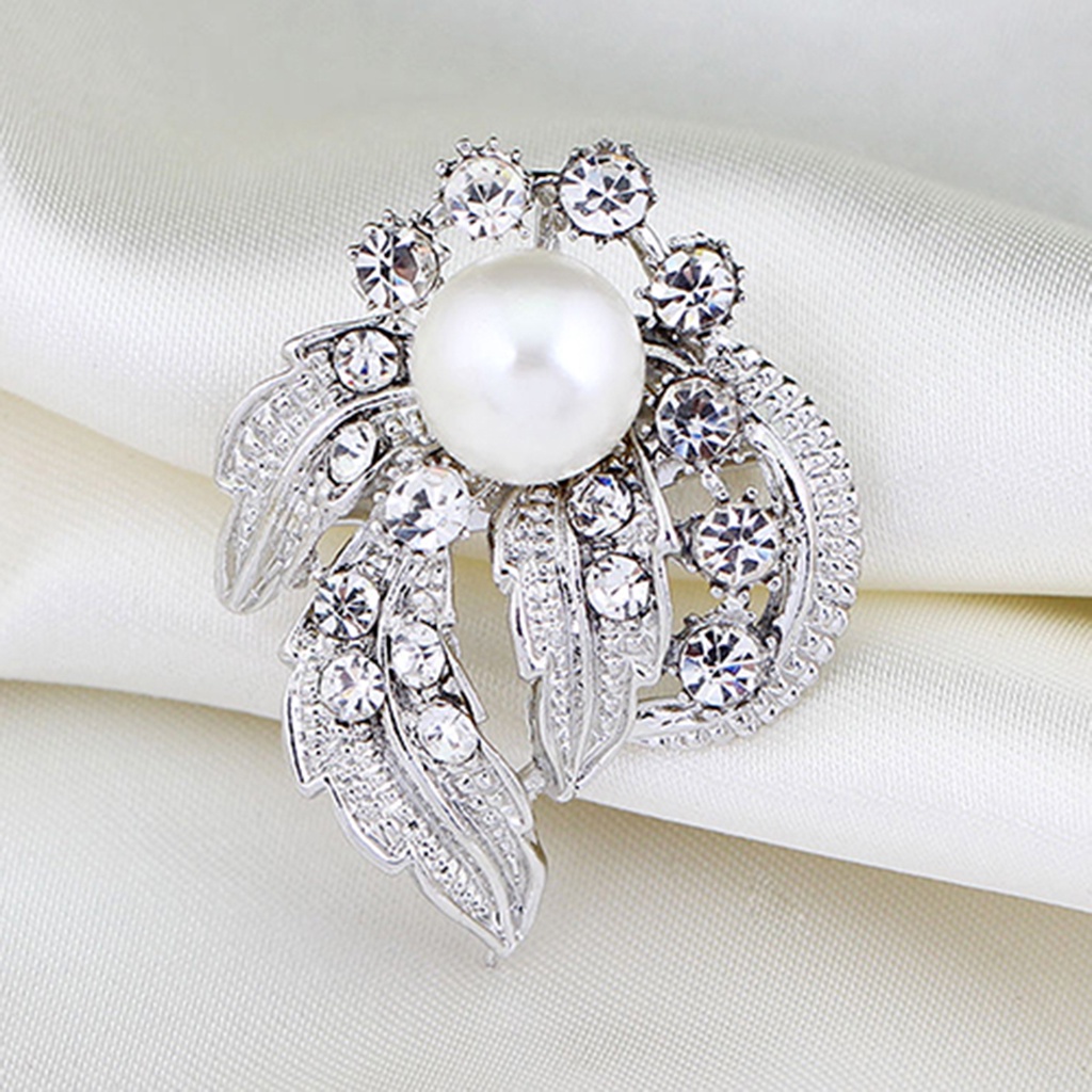 Ghim cài áo đính kim cương và ngọc trai thời trang cho nữ