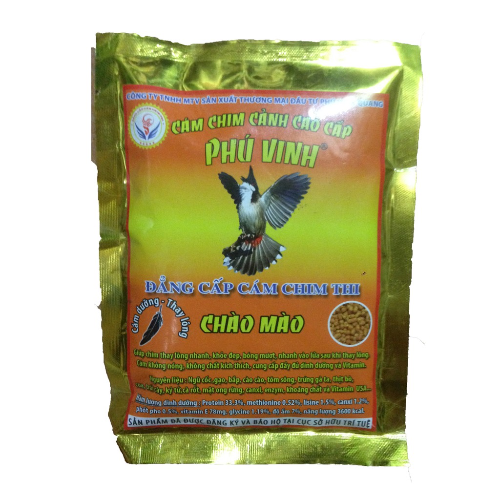 Cám Phú Vinh Chào Mào Dưỡng - Thay Lông 200g - Thức Ăn Chim [PHÚ VINH CMAO DƯỠNG]