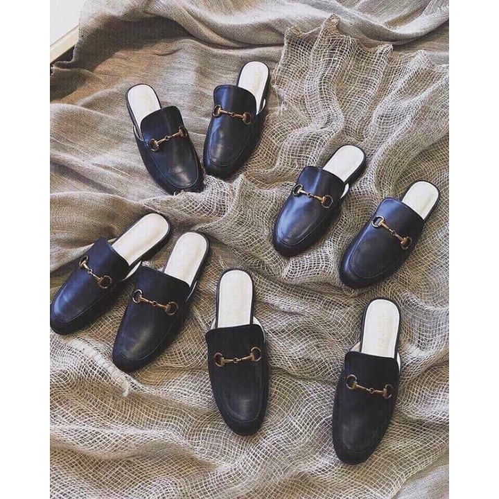 Giày sục tag khóa da lì mũi vuông đế 3 phân guc chì mãi không hết hot max chảnh