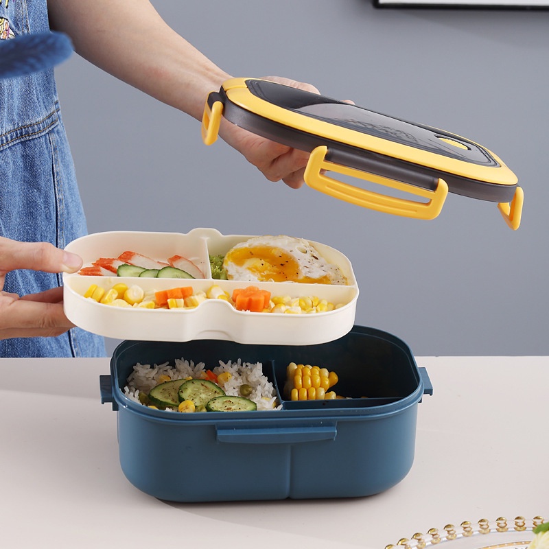 Hộp Cơm Giữ Nhiệt Văn Phòng FANTASTIC Có Quai Xách - Hộp Cơm Bento 6 Ngăn Phong Cách Nhật