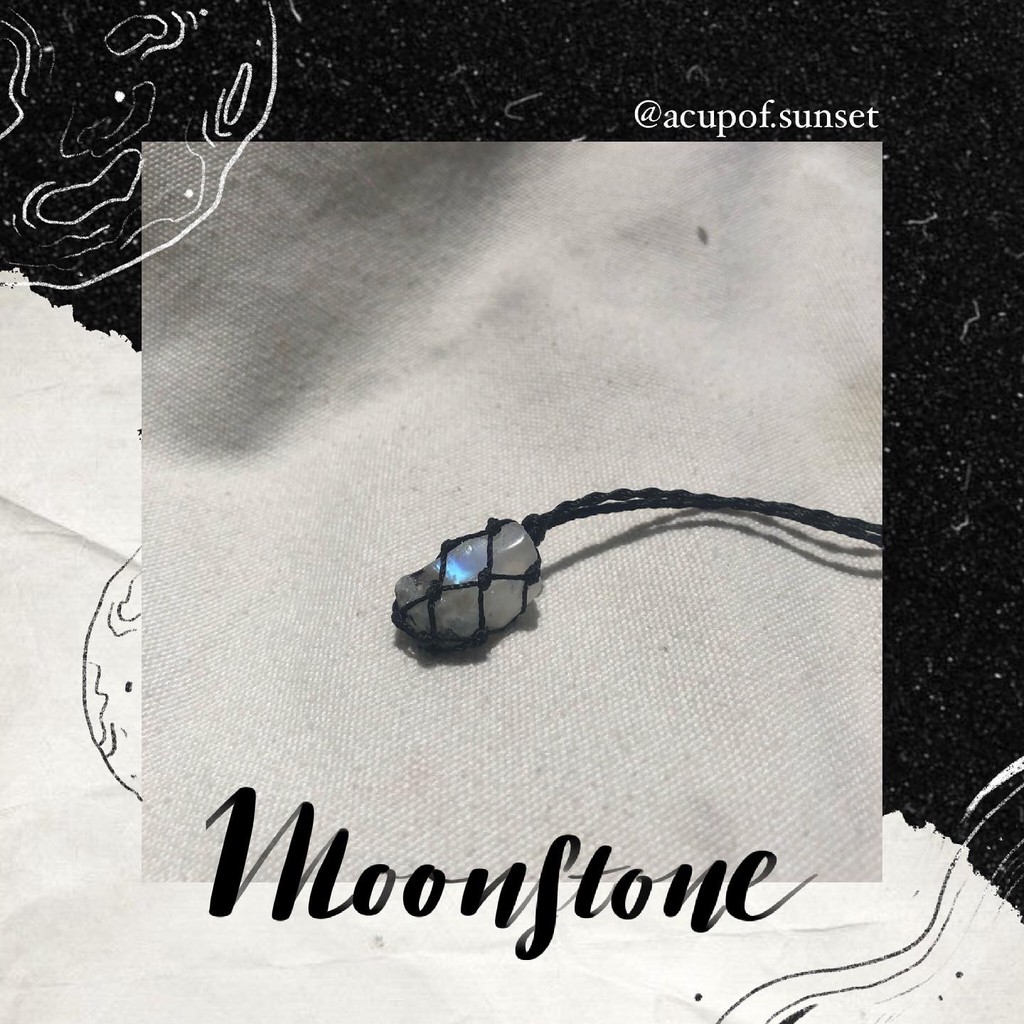 Vòng Macrame Moonstone / đá phong thuỷ / đá tự nhiên - Vòng cổ handmade