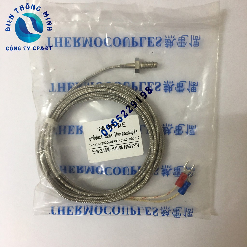 Cảm biến nhiệt độ WRNT-01 ( can nhiệt K, can K ) độ dài dây 2000mm và 3000mm